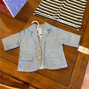 Carter's Blue and White Seersucker Striped Blazer